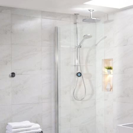 Aqualisa Optic Q Smart Shower Exposed with Adj and Ceiling Fixed Head - HP/Combi Room Setting