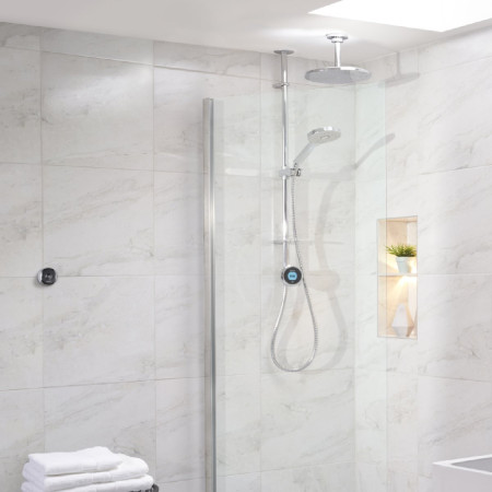 Aqualisa Optic Q Smart Shower Exposed with Adj and Ceiling Fixed Head - Gravity Pumped
