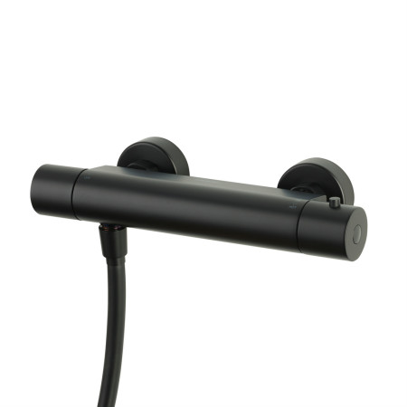 Aqualisa Safe Touch Round Bar Valve in Matt Black Bar Valve