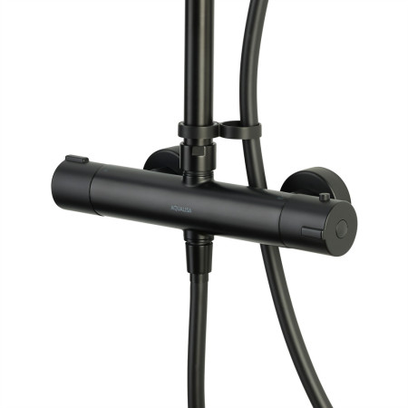 Aqualisa Safe Touch Round Shower Column in Matt Black Valve