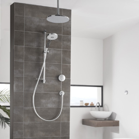 Aqualisa Unity Q Smart Shower Concealed with Adj and Ceiling Fixed Head - HP/Combi Room Setting