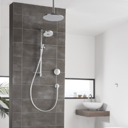 Aqualisa Unity Q Smart Shower Concealed with Adj and Ceiling Fixed Head - Gravity Pumped Room Setting
