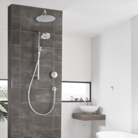 Aqualisa Unity Q Smart Shower Concealed with Adj and Wall Fixed Head - Gravity Pumped Room Setting