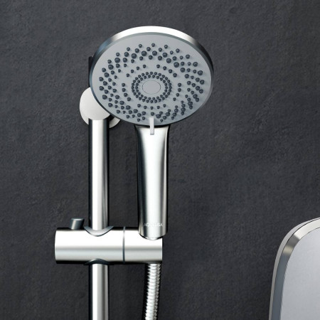 MOWC85 Aqualisa eMotion 8.5kw Electric Shower in Arctic White Adjustable Handset