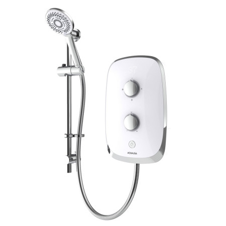 MOWC85 Aqualisa eMotion 8.5kw Electric Shower in Arctic White Cutout