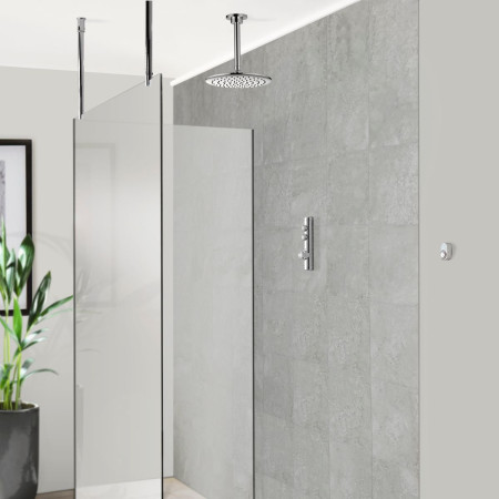 Aqualisa iSystem Smart Concealed Shower with Ceiling Fixed Head - Gravity Pumped Room Setting