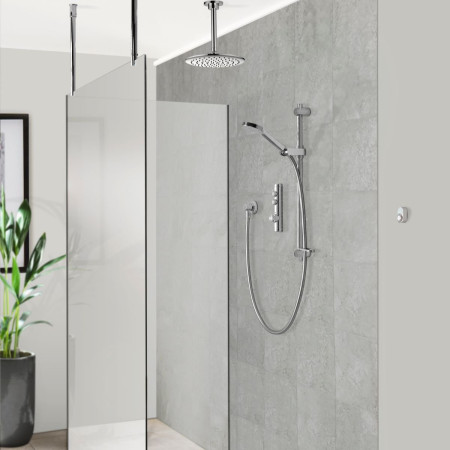 Aqualisa iSystem Smart Concealed Shower with Adjustable and Ceiling Fixed Heads - HP/Combi Room Setting