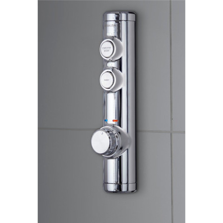Aqualisa iSystem Smart Exposed Shower with Adjustable and Ceiling Fixed Heads - Gravity Pumped Valve