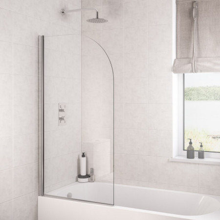 Beaufort 6mm Radius 800 x 1400mm Chrome Designer Bath Screen