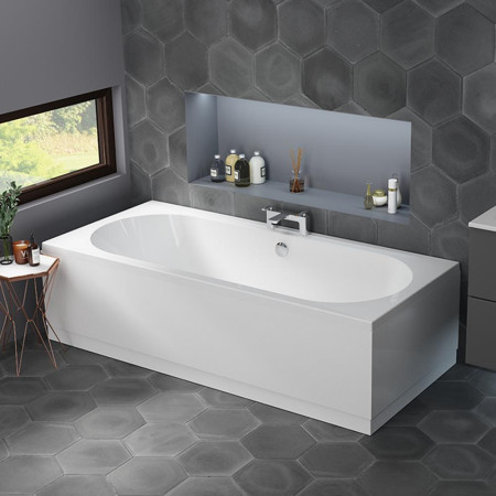 42.1142 Beauforté Biscay 1700 x 750mm Double Ended Straight Edge Bath Lifestyle
