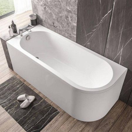 42.0293 Beaufort Biscay Curved 1700 x 750mm Single Ended Left Handed Bath Lifestyle