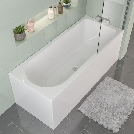 42.0215 Beaufort Biscay Left Hand 1700 x 700mm Shower Bath Top View
