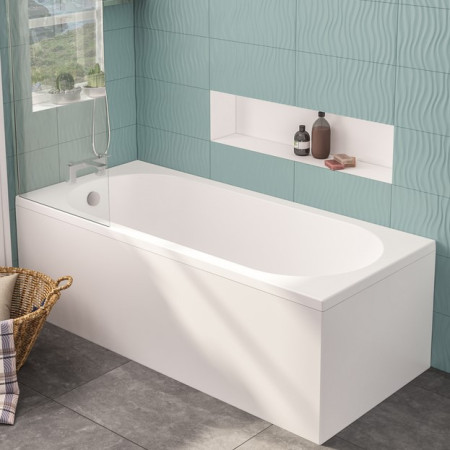42.1151 Beauforté Biscay Straight Edge 1800 x 800mm Single Ended Bath Lifestyle