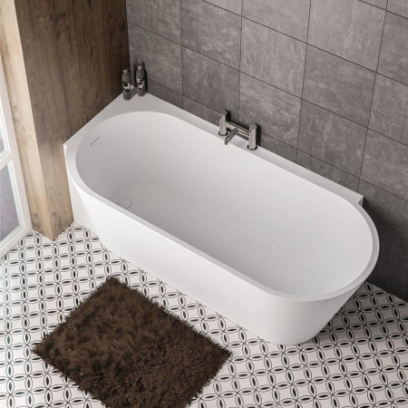 33.0043 Beaufort Bray 1600 x 780mm Gloss White Left Hand Freestanding Bath Top View
