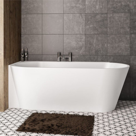 33.0043 Beaufort Bray 1600 x 780mm Gloss White Left Hand Freestanding Bath Room Setting