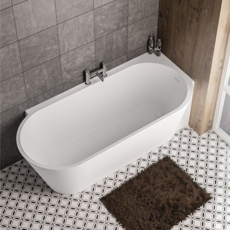 33.0042 Beaufort Bray 1600 x 780mm Gloss White Right Hand Freestanding Bath Top View