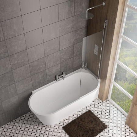 Beaufort Bray 6mm Chrome 1400 x 730mm Right Hand Bath Screen