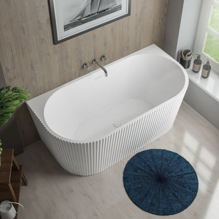33.0053 Beaufort Caversham 1650 x 745mm Gloss White D Shaped Back to Wall Bath Top View