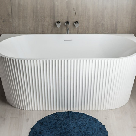 33.0053 Beaufort Caversham 1650 x 745mm Gloss White D Shaped Back to Wall Bath Top View