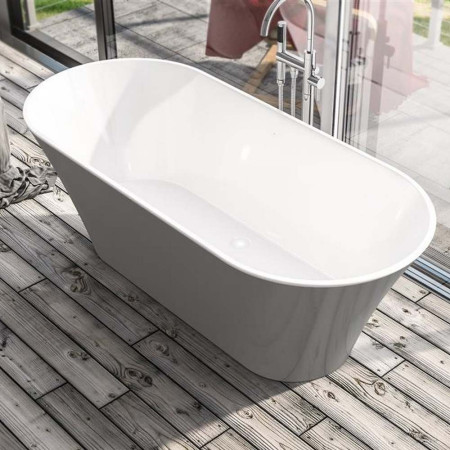 33.0008 Beaufort Charlton 1650 x 740mm Gloss Grey and White Freestanding Bath Lifestyle
