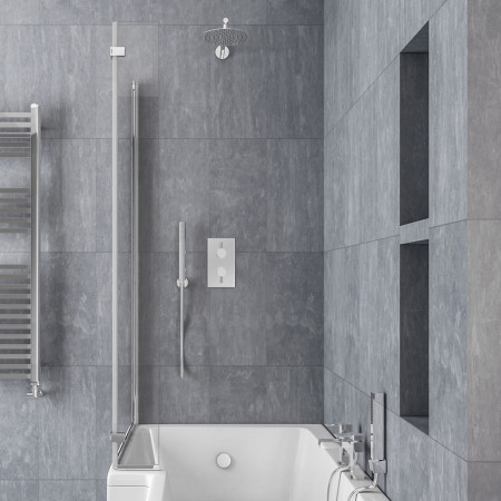 49.2007 Beaufort L Shape Left Handed 6mm Chrome Bath Screen Lifestyle