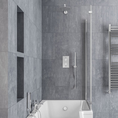 49.2008 Beaufort L Shape Right Handed 6mm Chrome Bath Screen Lifestyle