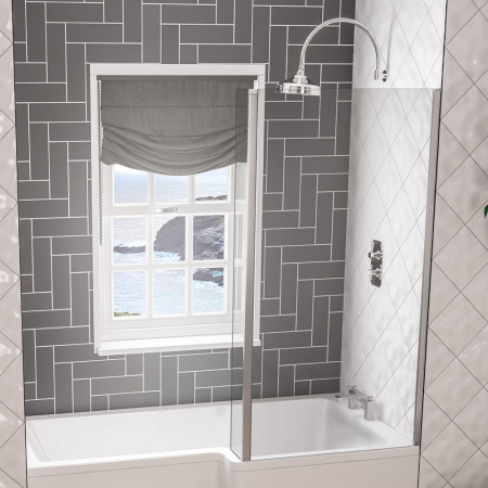 Beaufort L Shape Right Handed 6mm Chrome Bath Screen
