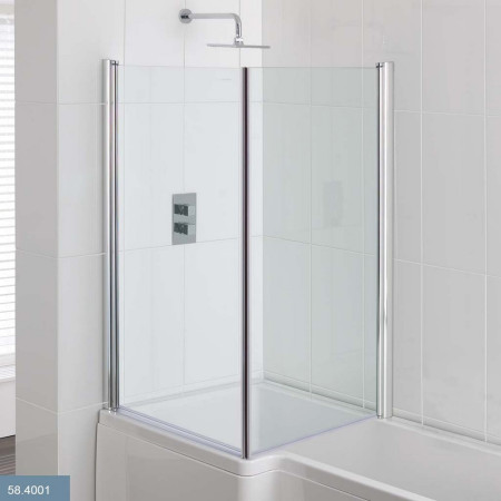 Beaufort L Shape Type 1 Chrome Bath Screen