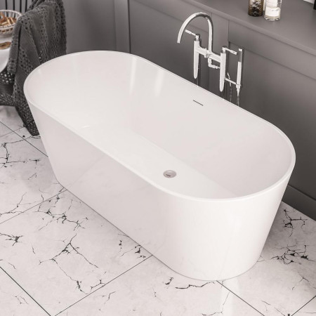 Beaufort Lambeth Gloss White Freestanding Bath Top Down