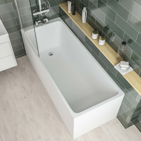Beaufort Malin 1800 x 700mm Single Ended Matt White Bath