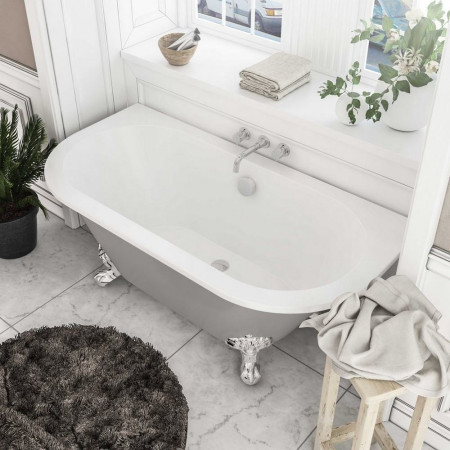 33.0014 Beaufort Mortlake 1500 x 740mm Matt Grey Freestanding Bath Lifestyle