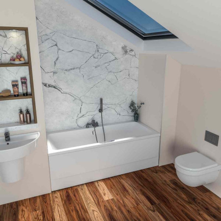 42.0041 Beaufort Portland 1800 x 800mm Double Ended Single Grip Bath Room Setting