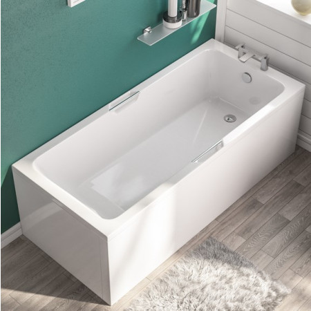 42.0191 Beaufort Portland 1700 x 700mm Low Level Single Ended Twin Grip Bath Top View