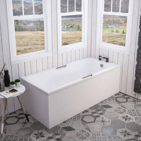Beaufort Portland 1700 x 700mm Single Ended Twin Grip Matt White Bath