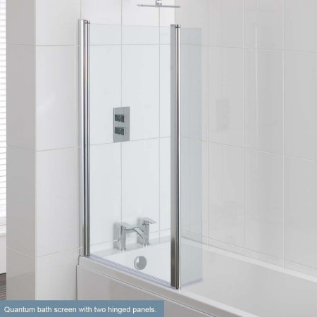 Beaufort Quantum 1400mm L Shape Hinged Bath Screen