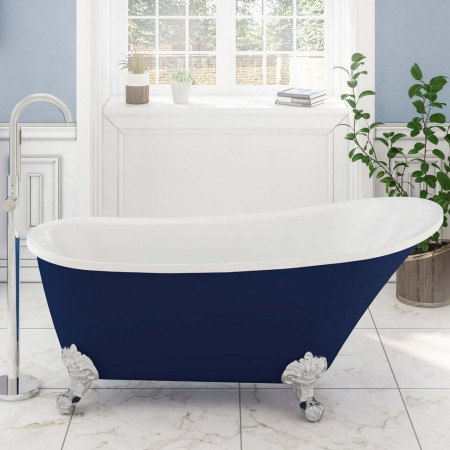 33.0018 Beaufort Richmond 1620 x 690mm Matt Blue Freestanding Bath Lifestyle