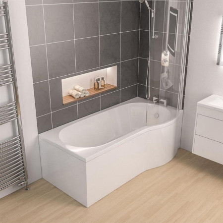 42.0106 Beaufort Shannon 1700 x 850mm RH P Shape Shower Bath Lifestyle