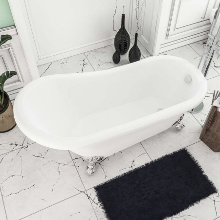33.0022 Beaufort Trowbridge 1560 x 720mm Gloss White Freestanding Bath (2)