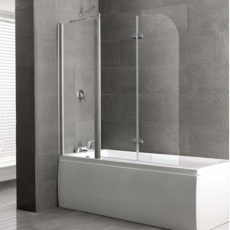 Beaufort Volente 1 Fixed 2 Part 1550 x 1475mm Hinged Bath Screen