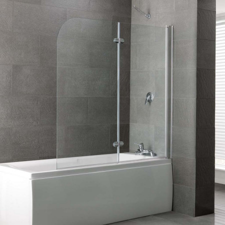 Beaufort Volente 2 Part 1550 x 1465mm Hinged Bath Screen