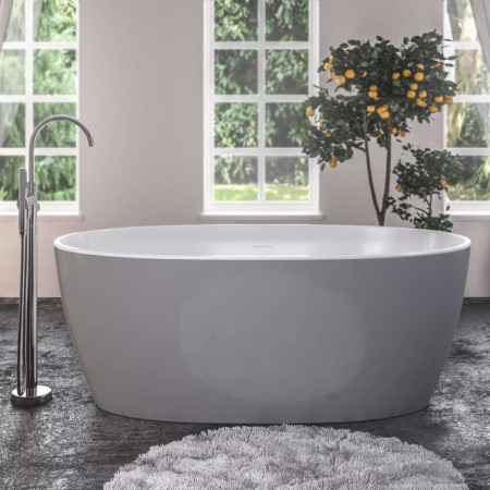 Beaufort Wandsworth Gloss Grey and White Freestanding Bath Alternative View