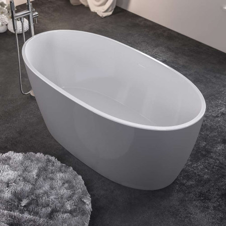 Beaufort Wandsworth 1495 x 725mm Gloss Grey and White Freestanding Bath