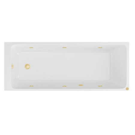 Beauforté Malin 1700 x 700mm 6 Jet Brushed Brass Whirlpool Single Ended Bath