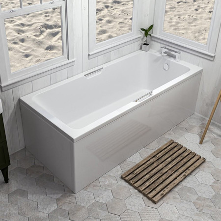 42.1023 Beauforté Portland 1750 x 750mm Single Ended Twin Grip Bath Lifestyle