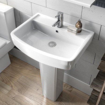 Bliss 4 Piece Bathroom Suite - Toilet & 600mm 1TH Basin with Pedestal
