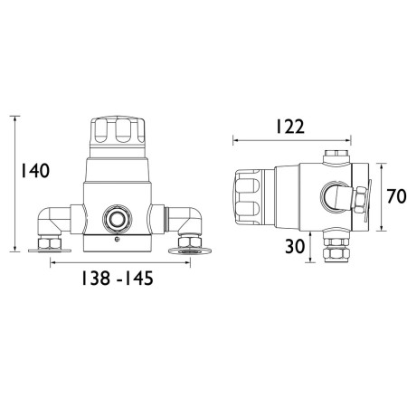 TS1503ECP-2000-MK Bristan 15mm Exposed Thermostatic TMV3 Mixing Valve (2)