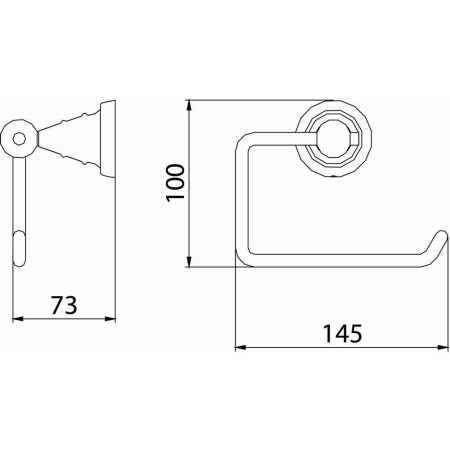 N2 ROLL C Bristan 1901 Chrome Toilet Roll Holder Dimensions