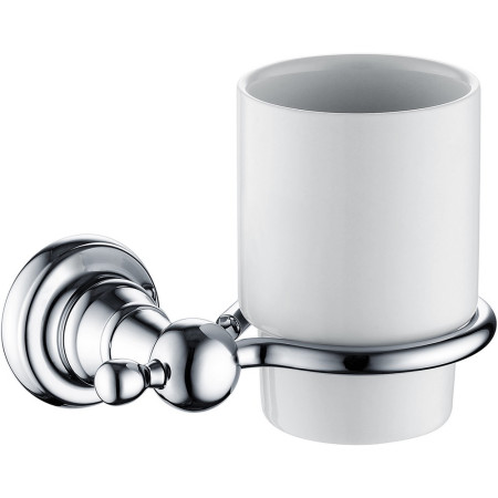 Bristan 1901 Chrome and Ceramic Tumbler and Holder