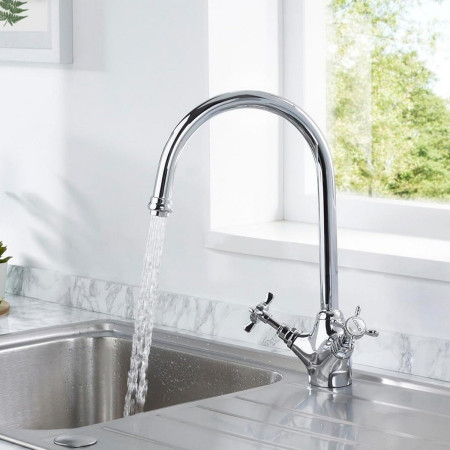 N SNK EF C Bristan 1901 Easyfit Sink Mixer in Chrome Switched On