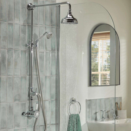 N2 SQSHXDIV C Bristan 1901 Thermostatic Exposed Single Control Shower Valve with Rigid Riser Kit Lifestyle